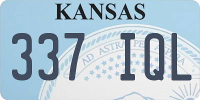 KS license plate 337IQL