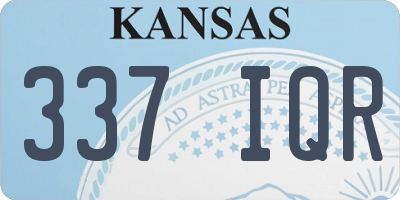 KS license plate 337IQR