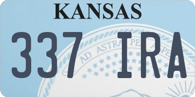 KS license plate 337IRA