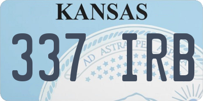 KS license plate 337IRB