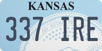 KS license plate 337IRE