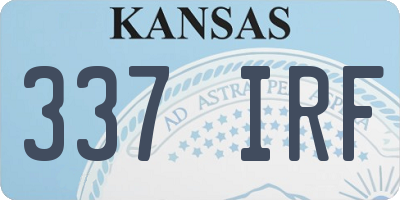 KS license plate 337IRF