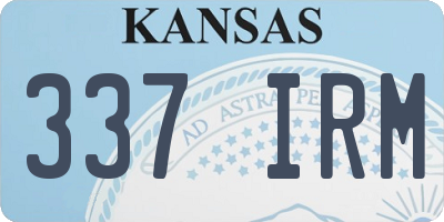 KS license plate 337IRM