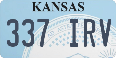 KS license plate 337IRV