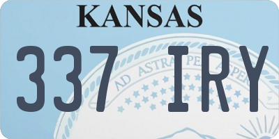 KS license plate 337IRY