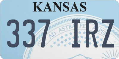 KS license plate 337IRZ