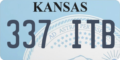 KS license plate 337ITB