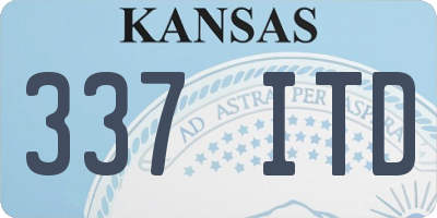 KS license plate 337ITD