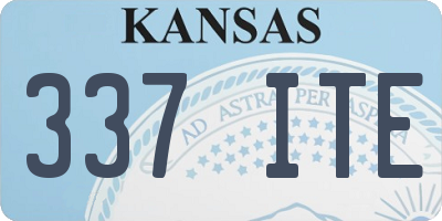 KS license plate 337ITE