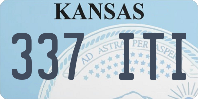 KS license plate 337ITI