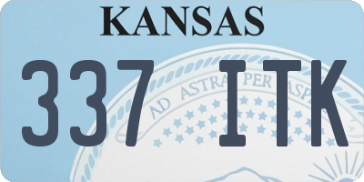 KS license plate 337ITK