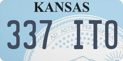 KS license plate 337ITO