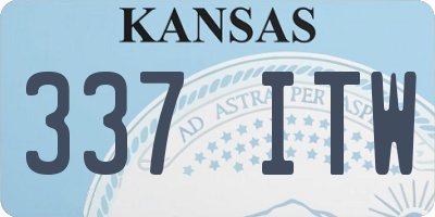 KS license plate 337ITW