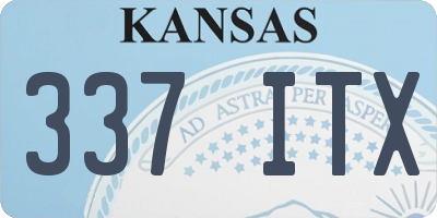KS license plate 337ITX