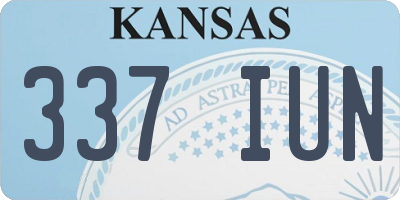 KS license plate 337IUN