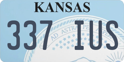 KS license plate 337IUS