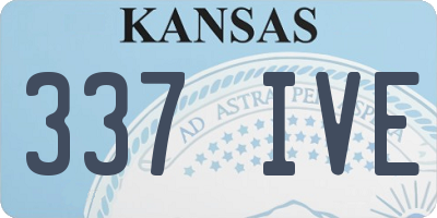 KS license plate 337IVE