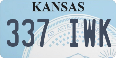 KS license plate 337IWK