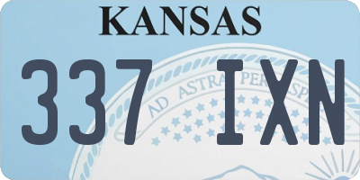 KS license plate 337IXN