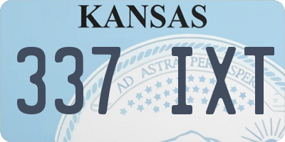 KS license plate 337IXT