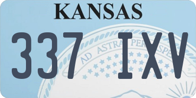 KS license plate 337IXV