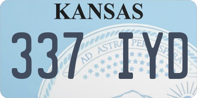 KS license plate 337IYD