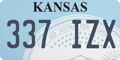 KS license plate 337IZX