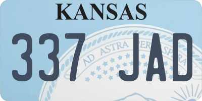 KS license plate 337JAD