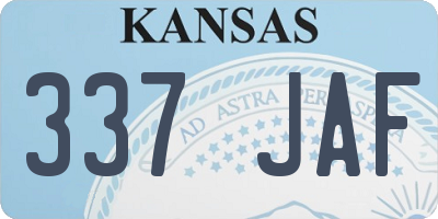 KS license plate 337JAF
