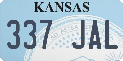 KS license plate 337JAL