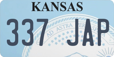 KS license plate 337JAP