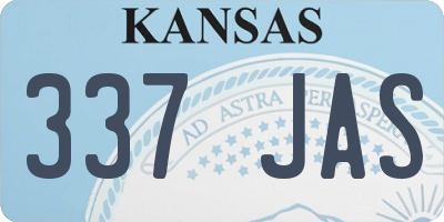 KS license plate 337JAS