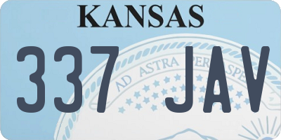 KS license plate 337JAV