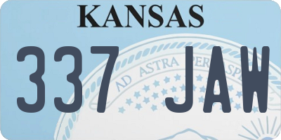 KS license plate 337JAW