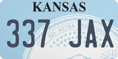 KS license plate 337JAX