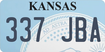 KS license plate 337JBA