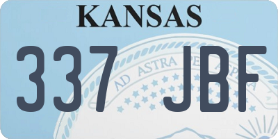 KS license plate 337JBF