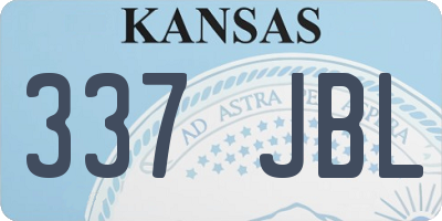 KS license plate 337JBL