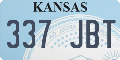 KS license plate 337JBT