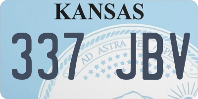 KS license plate 337JBV