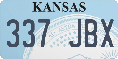 KS license plate 337JBX