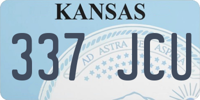 KS license plate 337JCU