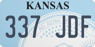 KS license plate 337JDF