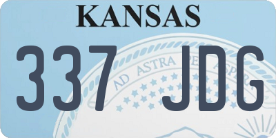 KS license plate 337JDG