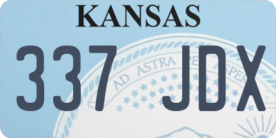 KS license plate 337JDX