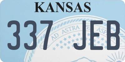 KS license plate 337JEB