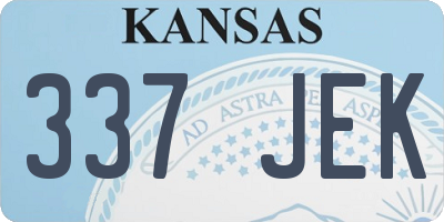 KS license plate 337JEK