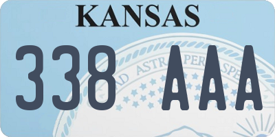 KS license plate 338AAA