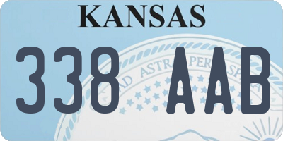 KS license plate 338AAB