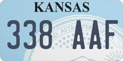 KS license plate 338AAF